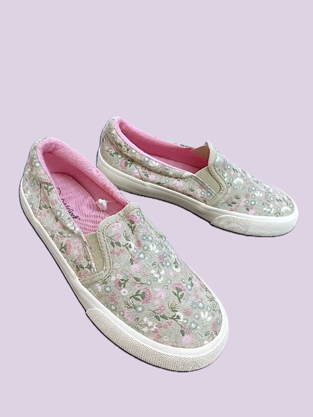 CAT & JACK Floral Slip-On Sneakers. Size 3